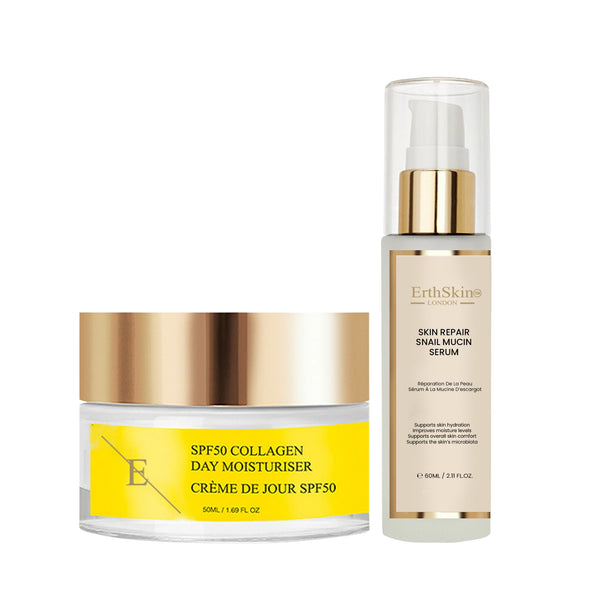 Skin Repair Snail Mucin Serum 60ml + SPF 50 Collagen Day Cream 50ml