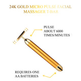 24K Gold Micro-Pulse Facial Massager T-Bar