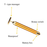 24K Gold Micro-Pulse Facial Massager T-Bar