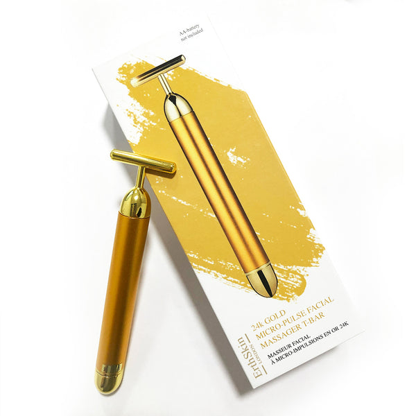 24K Gold Micro-Pulse Facial Massager T-Bar