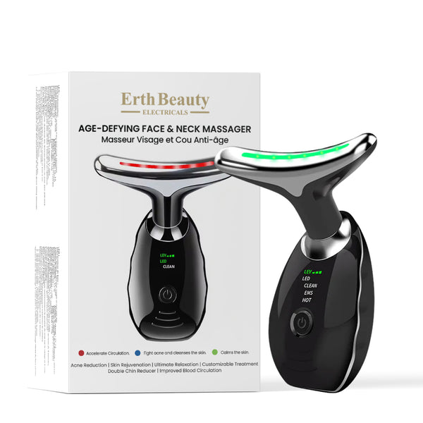 AGE -DEFYING FACE AND NECK MASSAGER -  Black