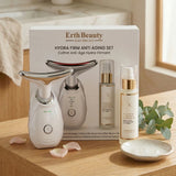 HYDRA FIRM ANTI AGING SET ( AGE -DEFYING FACE AND NECK MASSAGER -  WHITE WITH HA SERUM)