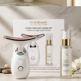 HYDRA FIRM ANTI AGING SET ( AGE -DEFYING FACE AND NECK MASSAGER -  WHITE WITH HA SERUM)