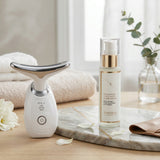 HYDRA FIRM ANTI AGING SET ( AGE -DEFYING FACE AND NECK MASSAGER -  WHITE WITH HA SERUM)