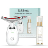 HYDRA FIRM ANTI AGING SET ( AGE -DEFYING FACE AND NECK MASSAGER -  WHITE WITH HA SERUM)