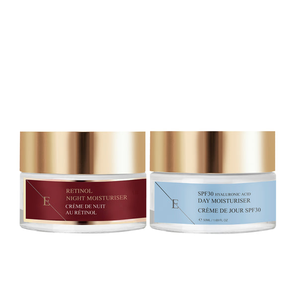 Retinol Night Moisturiser 50ml +  SPF 30 Hyaluronic Acid Day Cream 50ml