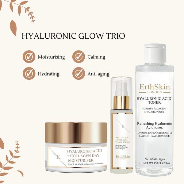 Refreshing Hyaluronic Acid Toner 150ml + Hyaluronic acid & Collagen Serum - 60ml + Hyaluronic acid & Collagen Day Cream