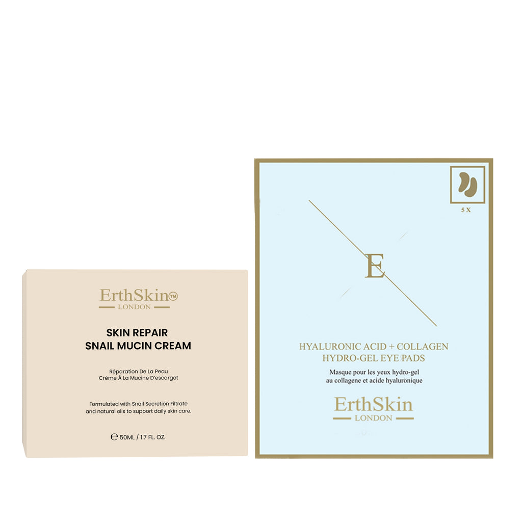 Skin Repair Snail Mucin Cream 50ml + Hyaluronic Acid + Collagen Hydrogel Eye Pads 5 X 2