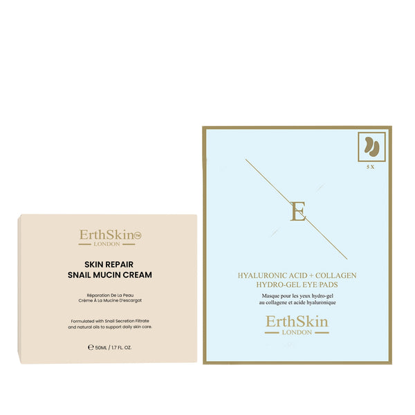 Skin Repair Snail Mucin Cream 50ml + Hyaluronic Acid + Collagen Hydrogel Eye Pads 5 X 2