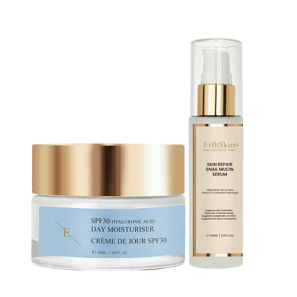 Skin Repair Snail Mucin Serum 60ml + SPF 30 Hyaluronic Acid Day Cream 50ml