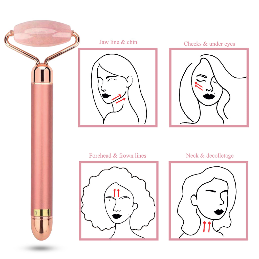 Rose Quartz Electrical Massage Youth Facial Roller ErthSkin London Rose Quartz Electrical Massage Youth Facial Roller ErthSkin London