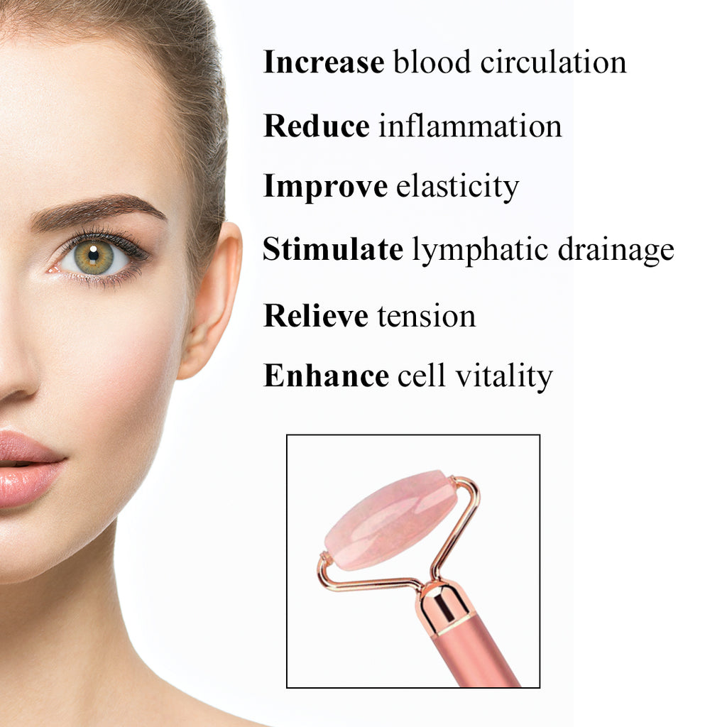Rose Quartz Electrical Massage Youth Facial Roller ErthSkin London Rose Quartz Electrical Massage Youth Facial Roller ErthSkin London