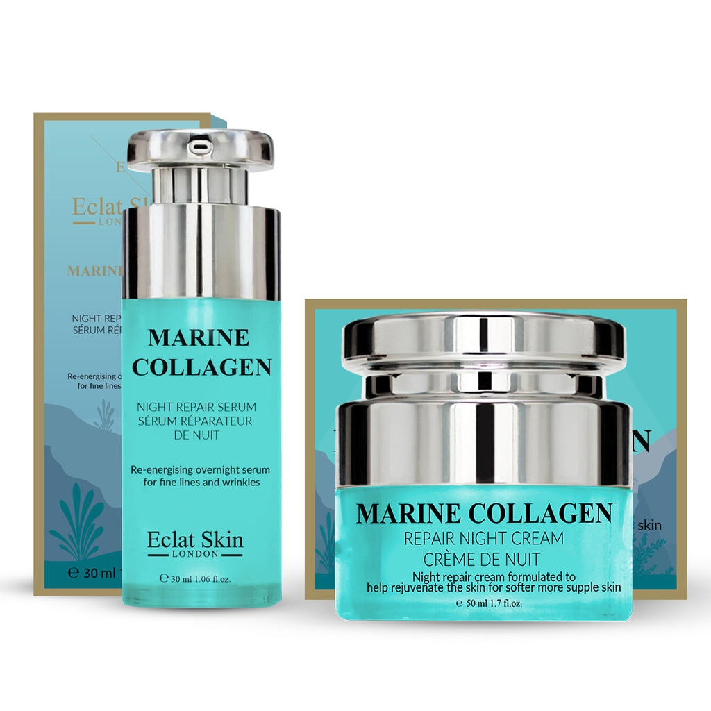 Marine Collagen Night Cream 50ml + Marine Collagen Night Repair Serum 30ml